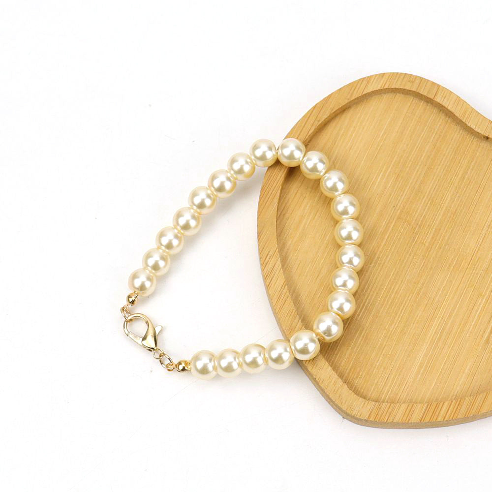 Wholesale Imitation Pearl Letter Bracelet - Stylish Unisex Electroplated Fashion Accessory for Boutique Resale