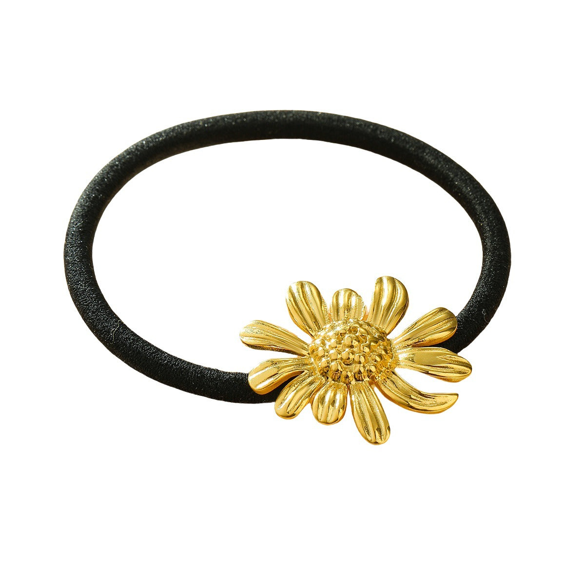 Wholesale retro titanium steel sunflower hair ring  hair accessories