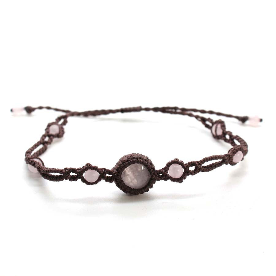 Wholesale Handmade Natural Amethyst Crystal Round Bracelet Adjustable Woven Wrap Beaded Jewelry For Everyday Wear Fashion Accessory