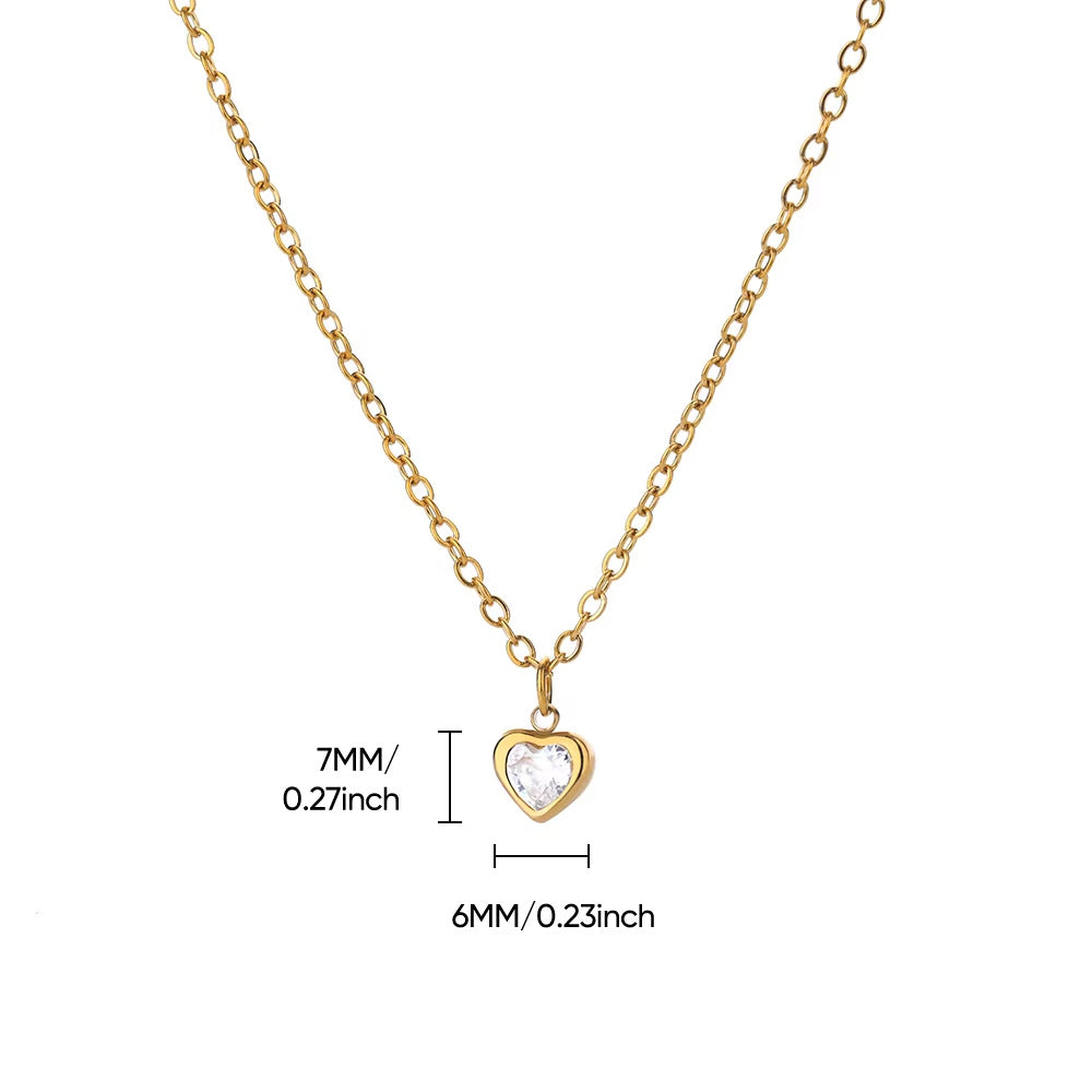 Wholesale Stainless Steel December Heart Necklace