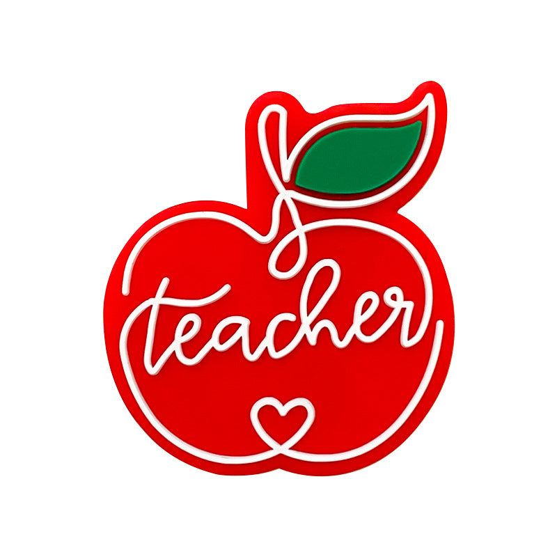 Wholesale 10pcs Cartoon Apple Silicone Beads Focal Beads DIY Bead Pen Accessories ACC-BDS-WDX210