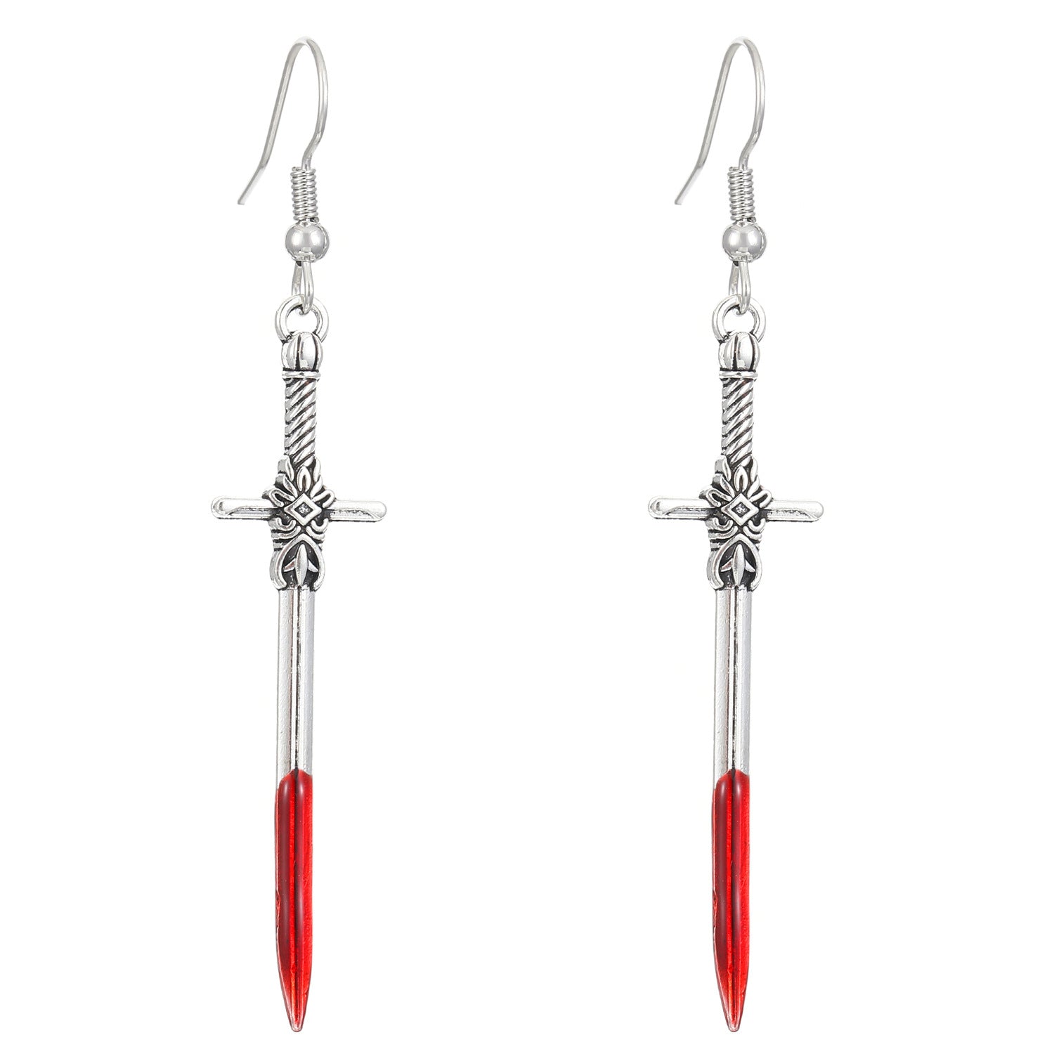 Wholesale Gothic Skull Heart Earrings - Ancient Silver Tone Jewelry Accessory for Party Boutique Resale