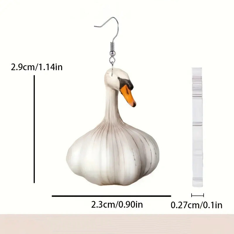 Wholesale Funny Creative Garlic Duck Earrings