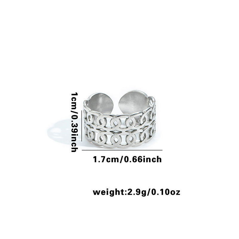Wholesale Retro Heart Butterfly Hollow Titanium Steel Ring,  Fashion Accessory for Boutique Resale