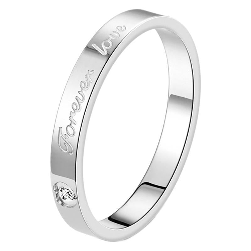 Wholesale  Titanium Steel Electroplated 18k Diamond Ring Love English Couple Ring