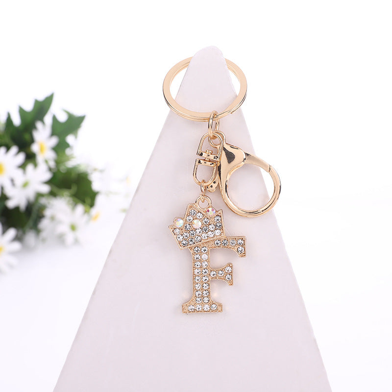 Wholesale Zinc Alloy Rhinestone Letter Keychain ACC-KC-YuanFei003
