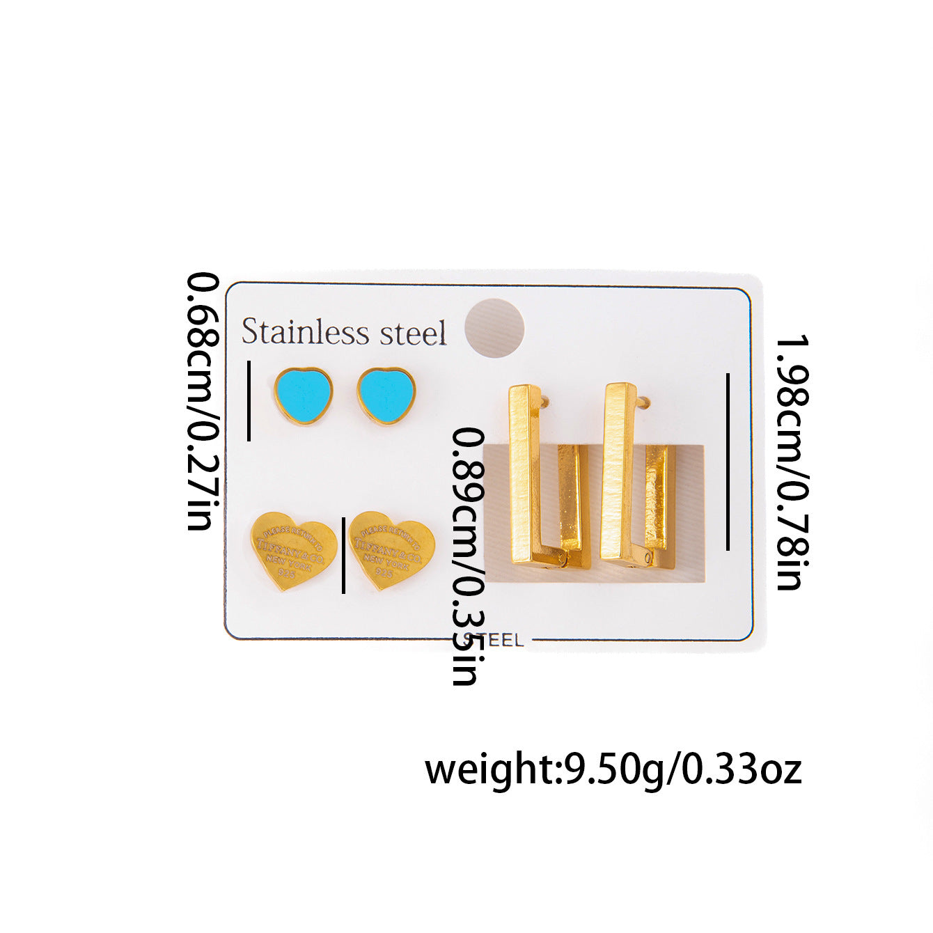 Wholesale Stylish Titanium Steel Love Earrings Set Fashion Jewelry for Party Wear