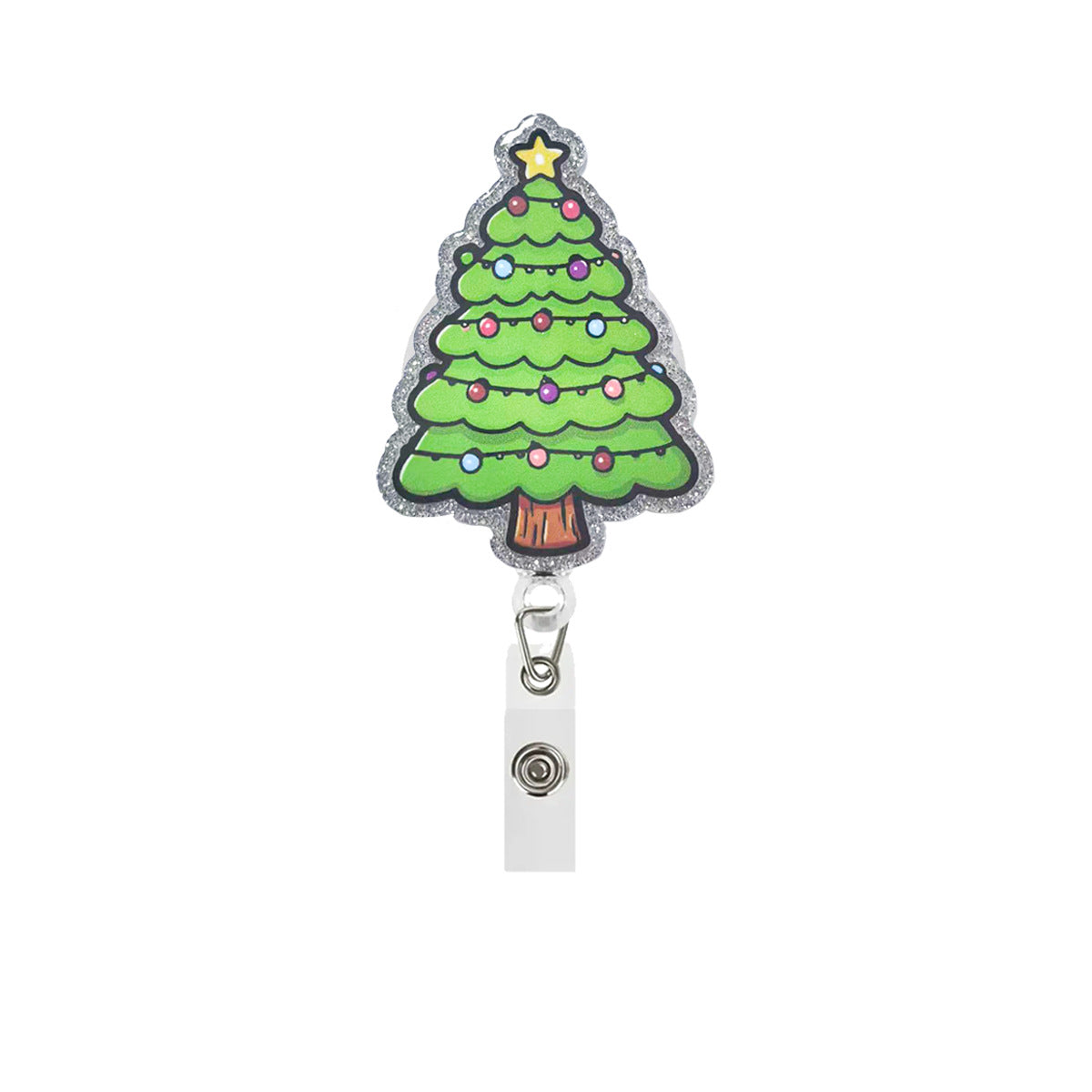 Wholesale acrylic telescopic Christmas rotating Badge Reels