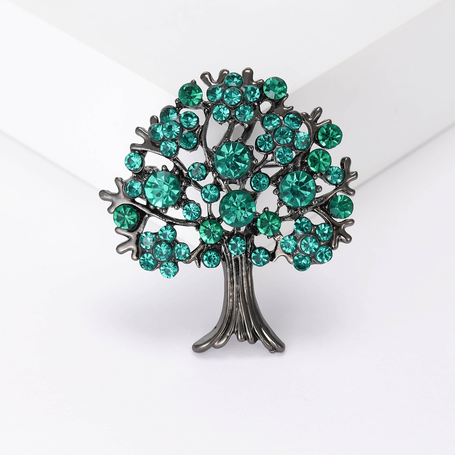 Wholesale Chic Tree Of Life Brooch Pin Alloy Rhinestone Red Women S Fashion Accessory Party Gift Resale