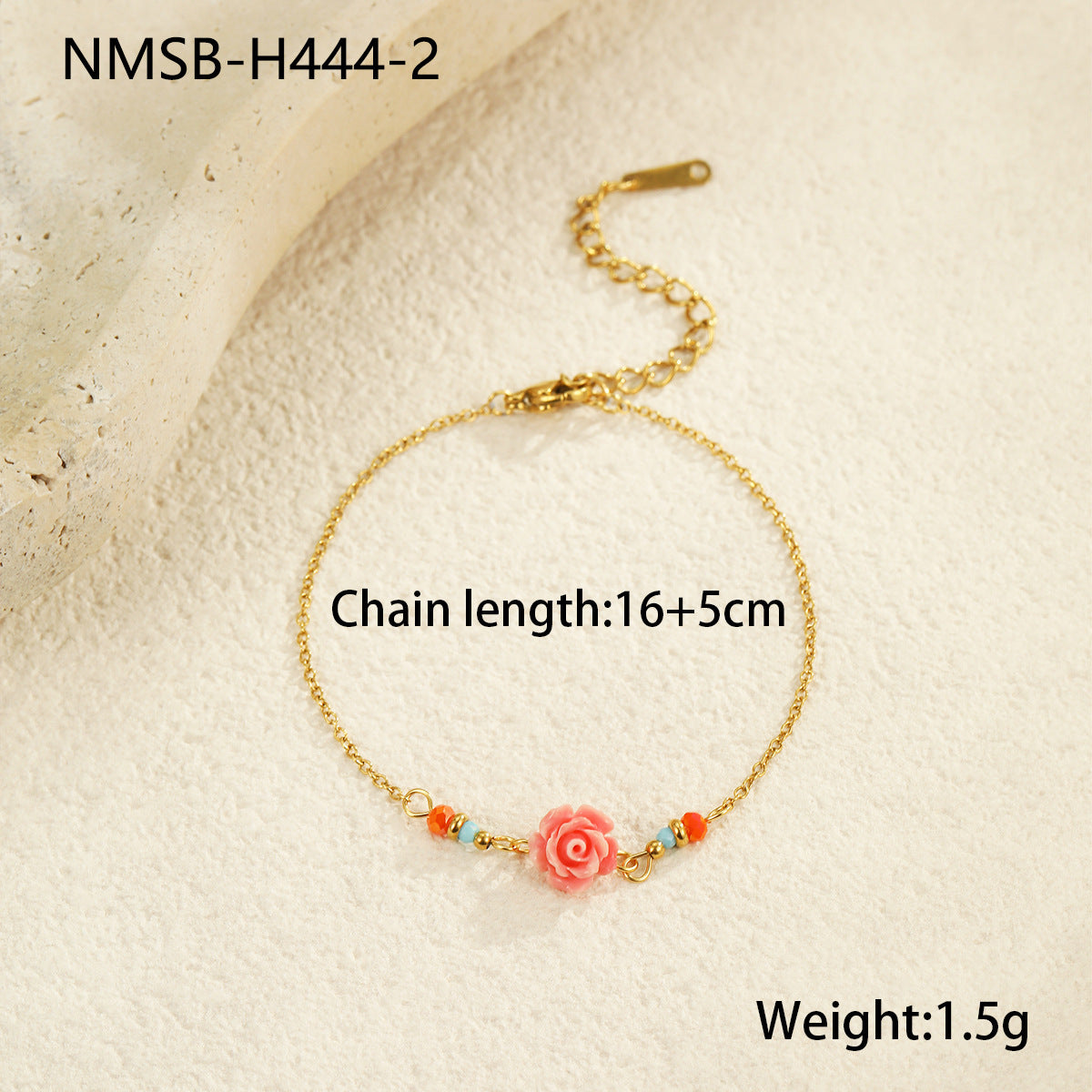 Wholesale Stainless Steel  Summer Marine Style Shell Starfish Flower Colored Beads  Bracelet