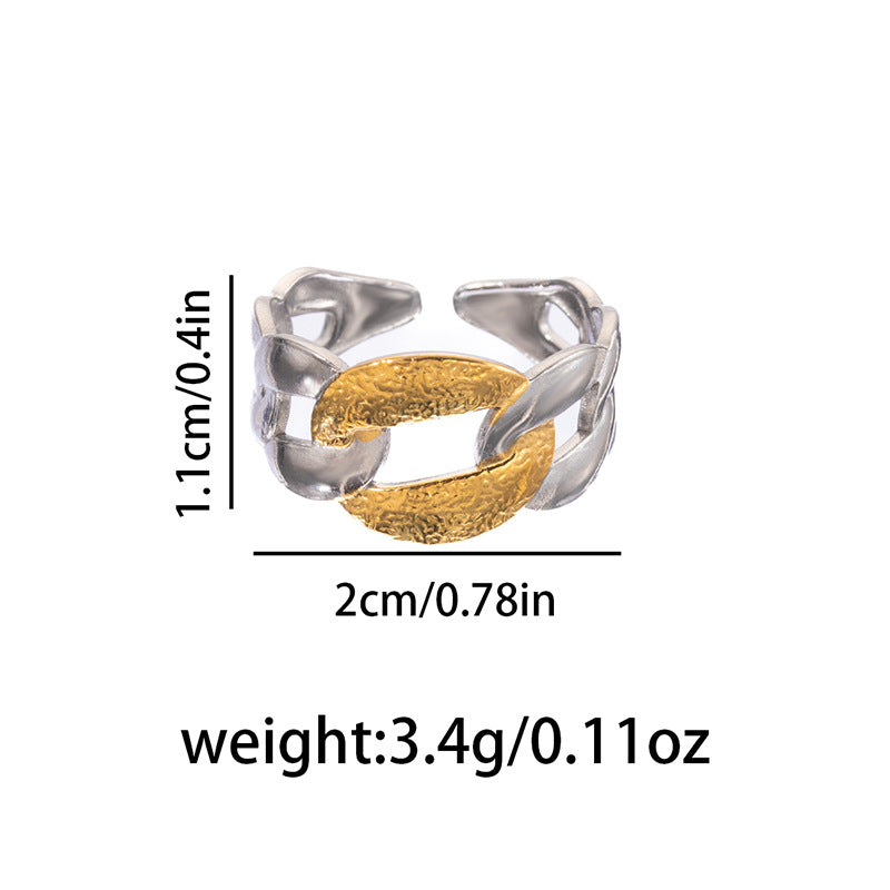 Wholesale Titanium Steel Open Ring Retro Palace Style Fashion Vacation Jewelry Accessory
