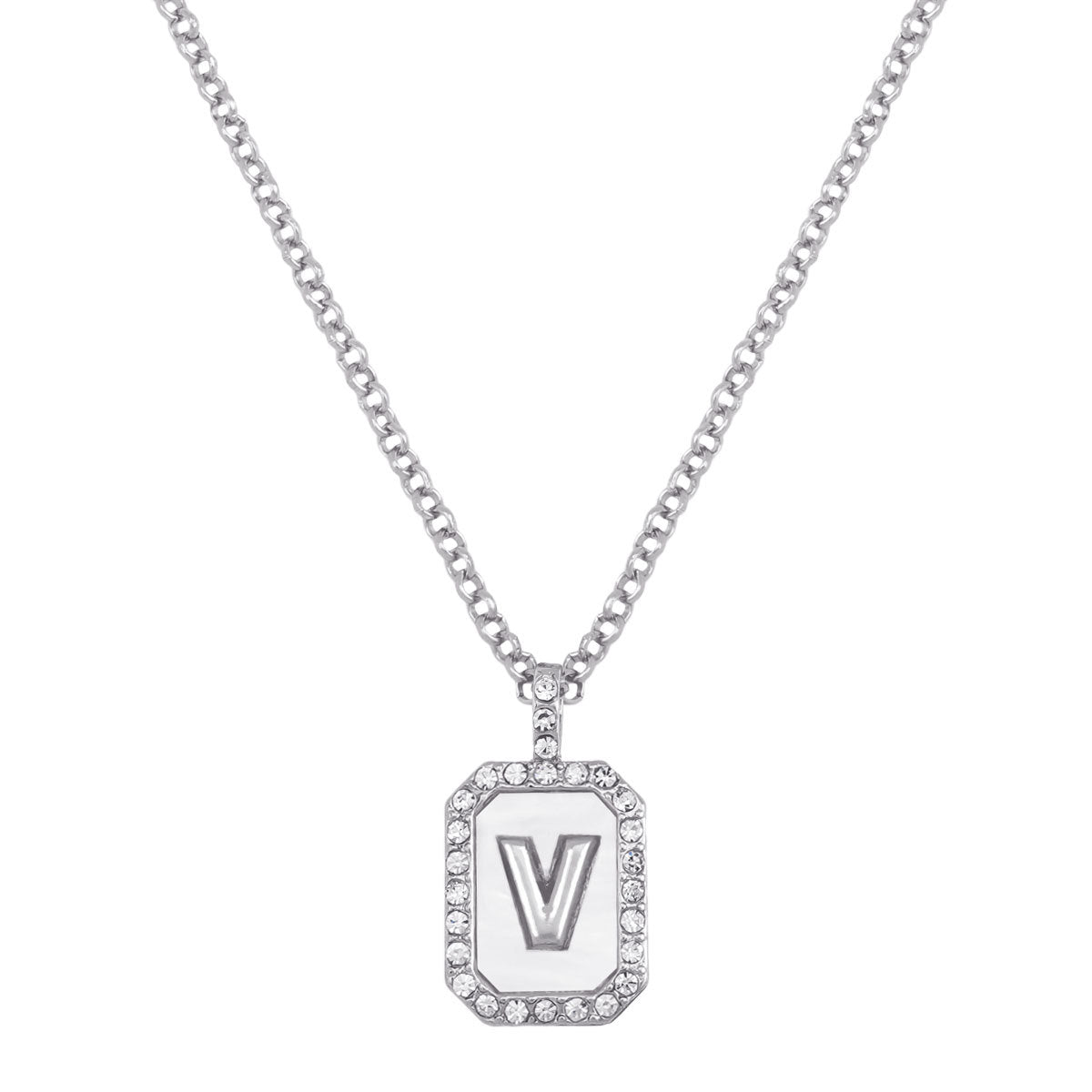 Wholesale Letter Diamond Set Alloy Necklace ACC-NE-JiaQi001