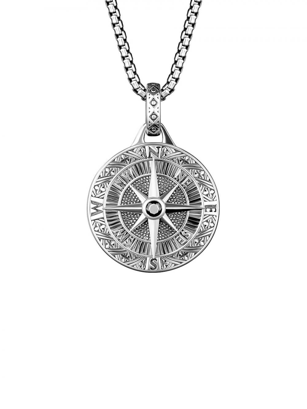 Wholesale Vintage Compass Pointer Pendant Men Hip Hop Long Sweater Chain Long Necklace ACC-NE-Puhai003