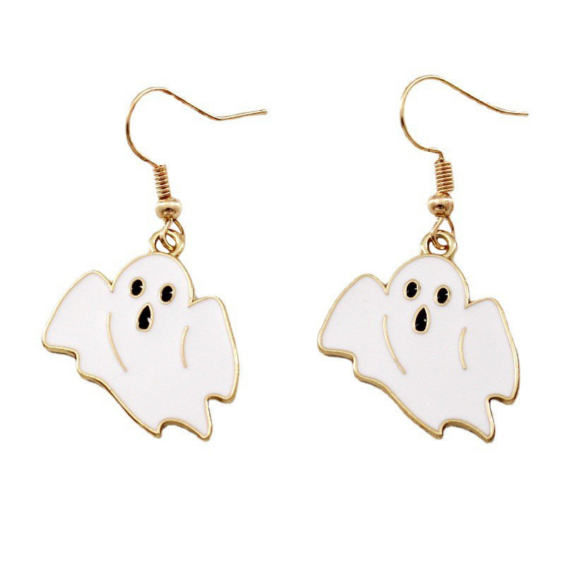 Wholesale Halloween Alternative Ghost Alloy Oil Drop Earrings ACC-ES-Liyao007