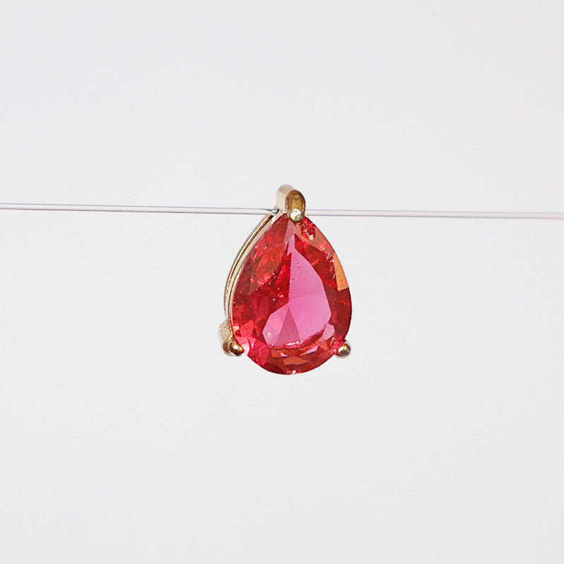 Wholesale DIY accessories stainless steel pear-shaped teardrop zircon pendants