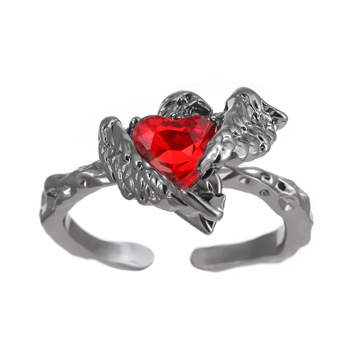 Wholesale Geometric Punk Style Ring with Diamond Pattern - Fashion Accessory for Everyday or Gift
