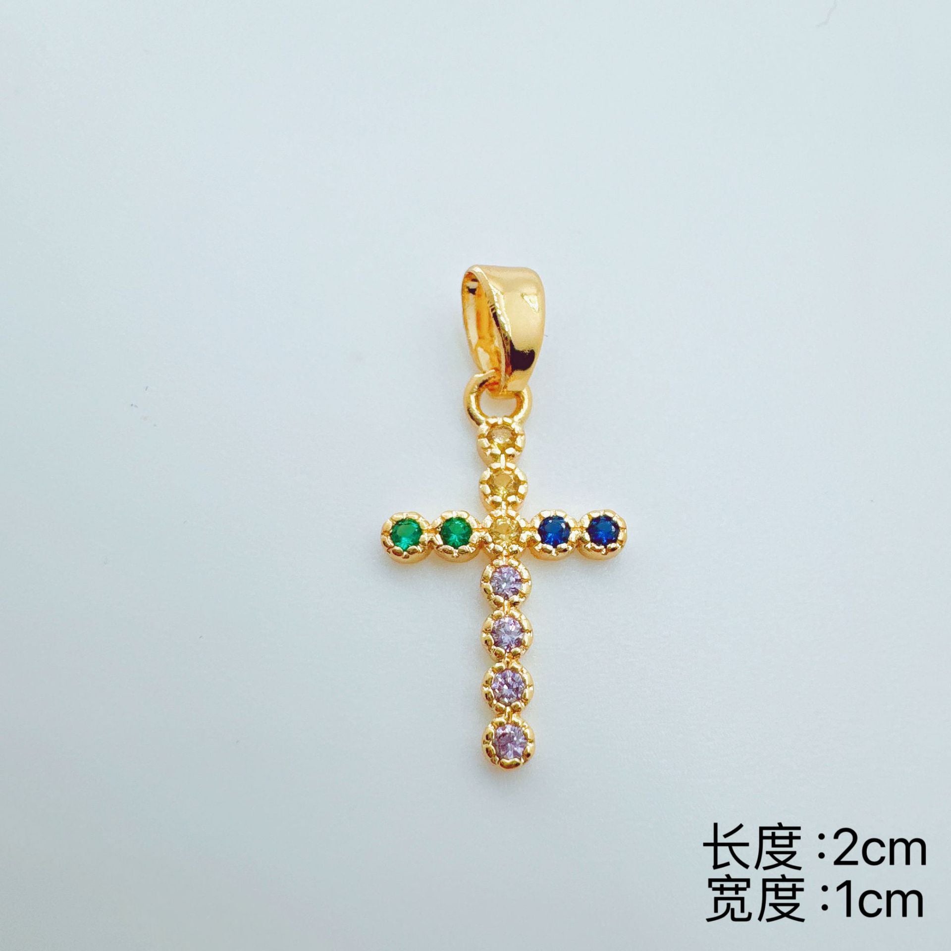 Wholesale =Micro-set Zircon Cross Pendant Necklace Copper Electroplated Fashion Accessory