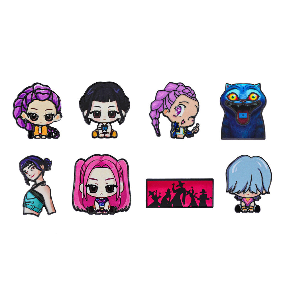 Wholesale Cartoon kpop metal badge alloy printing brooch