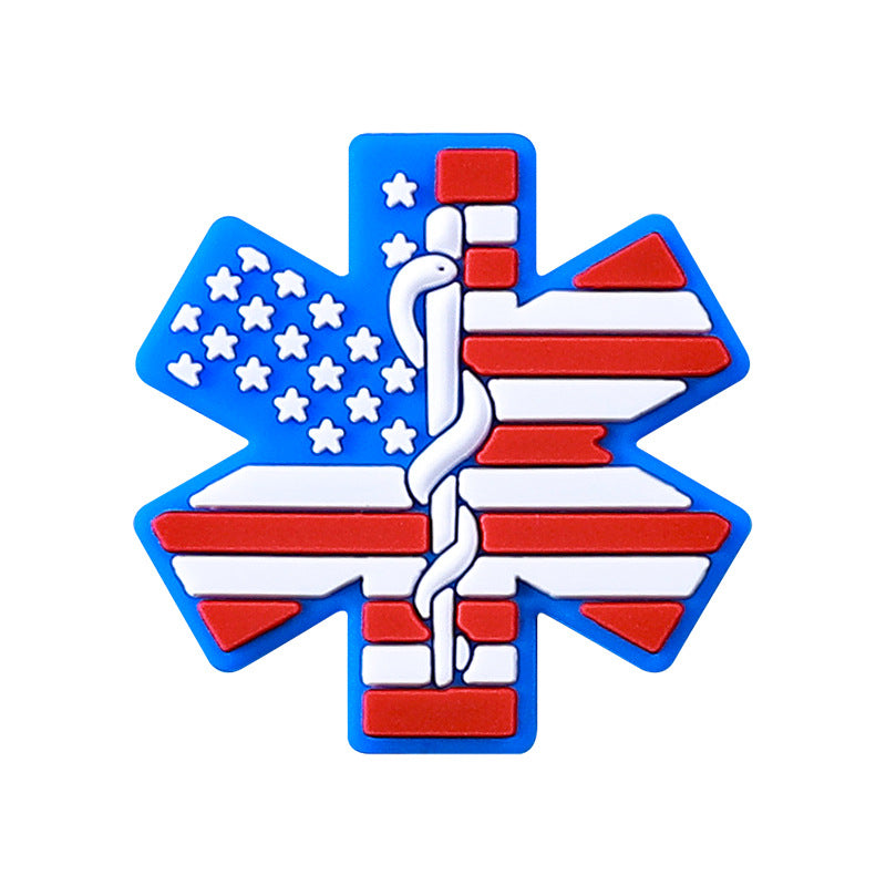 Wholesale 20pcs American Badge Silicone Beads Focal Beads DIY Beaded Pen Accessories ACC-BDS-RongFa016