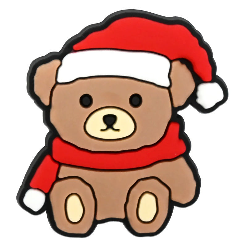 Wholesale   Random 100pcs Christmas  PVC Soft Rubber Shoe Buckle Decoration