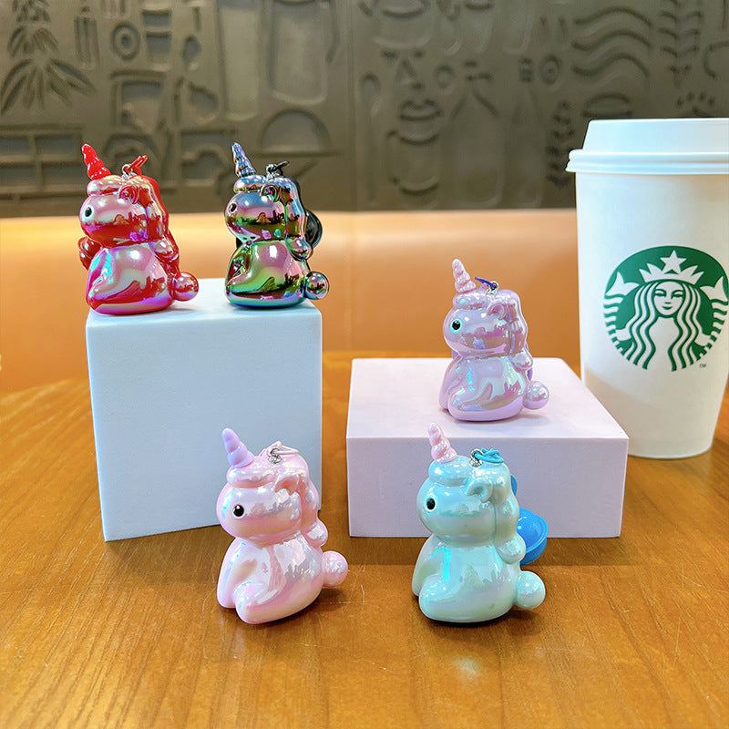 Wholesale Cartoon Electroplated Unicorn Keychains Acrylic Keychain Keychain Wallet ACC-KC-YanG004