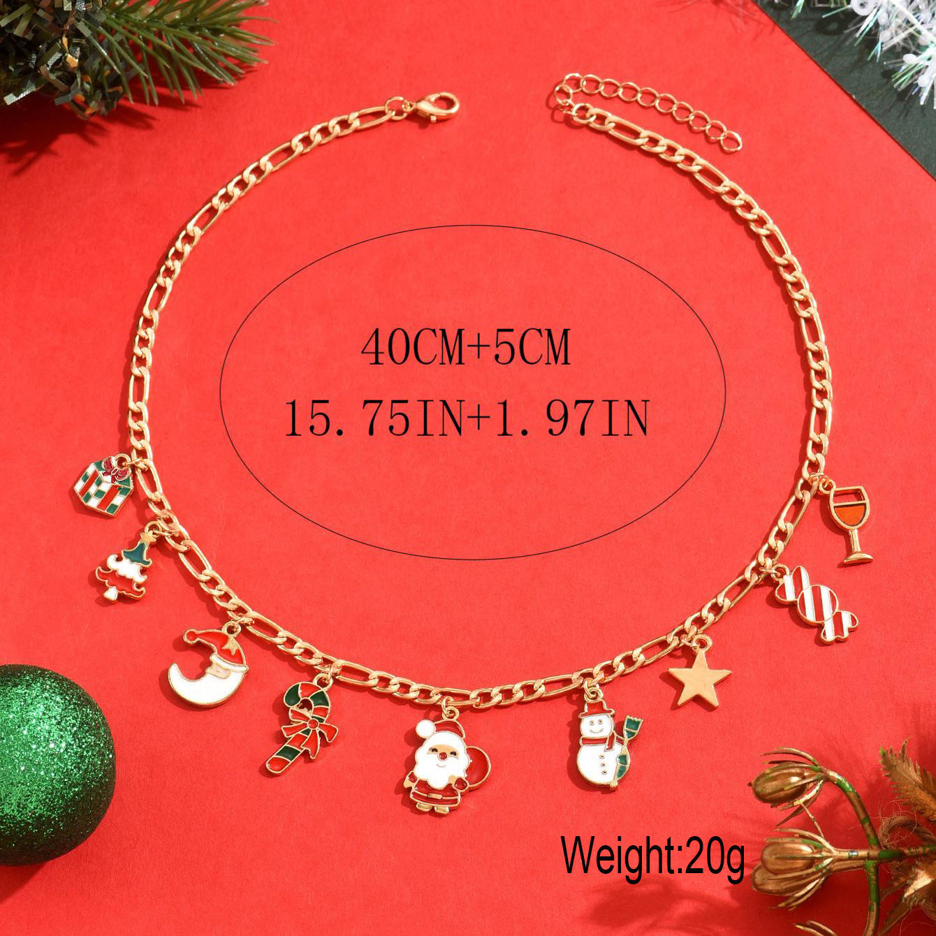 Wholesale Christmas Tree  Snowman Bell Necklace