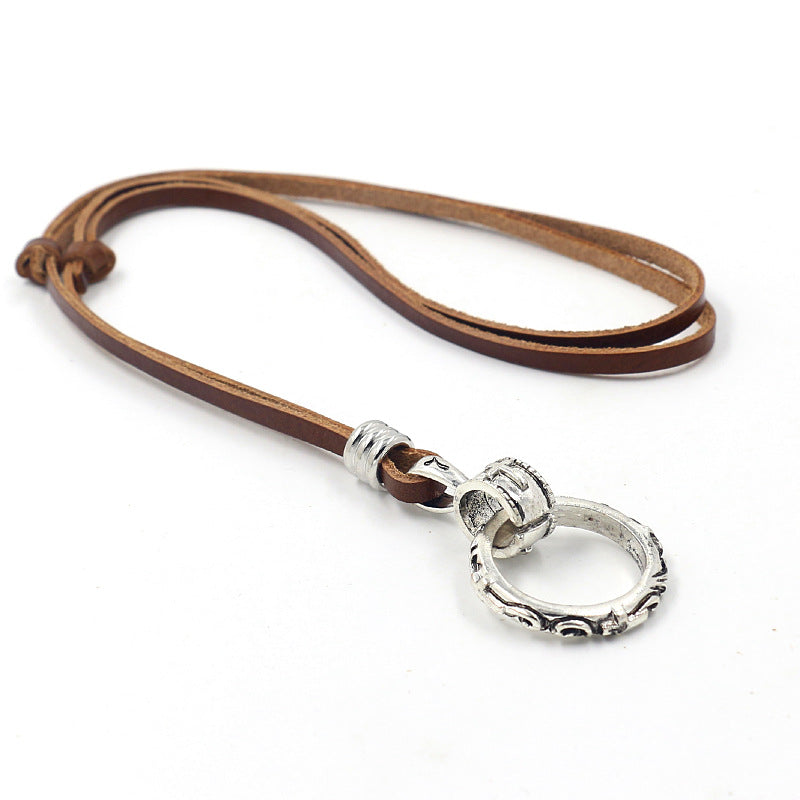 Wholesale Men's Geometric Cowhide Necklace