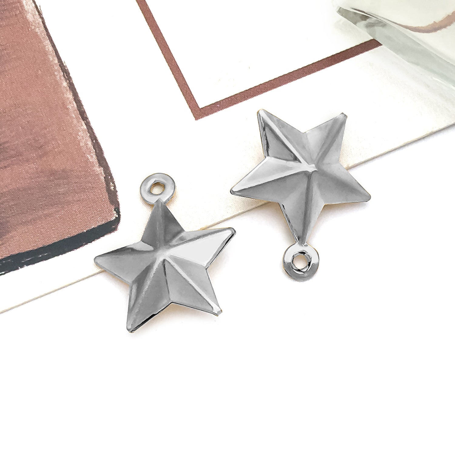 Wholesale Stainless steel vacuum plated hollow angel heart fruit  Charms