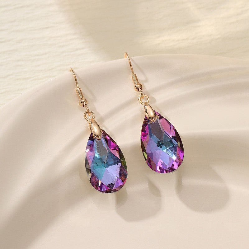 Wholesale  Drop-shaped Inlaid Cat's Eye Earrings