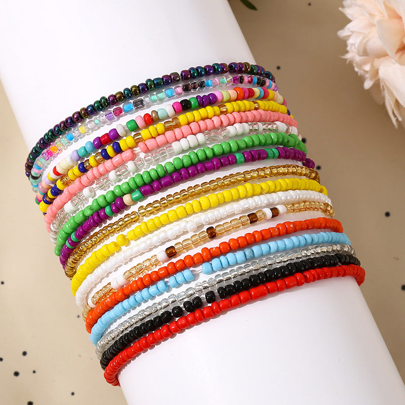 Wholesale Boho Style Glass Bead Bracelet Anklet Unisex Jewelry Accessory for Everyday Wear