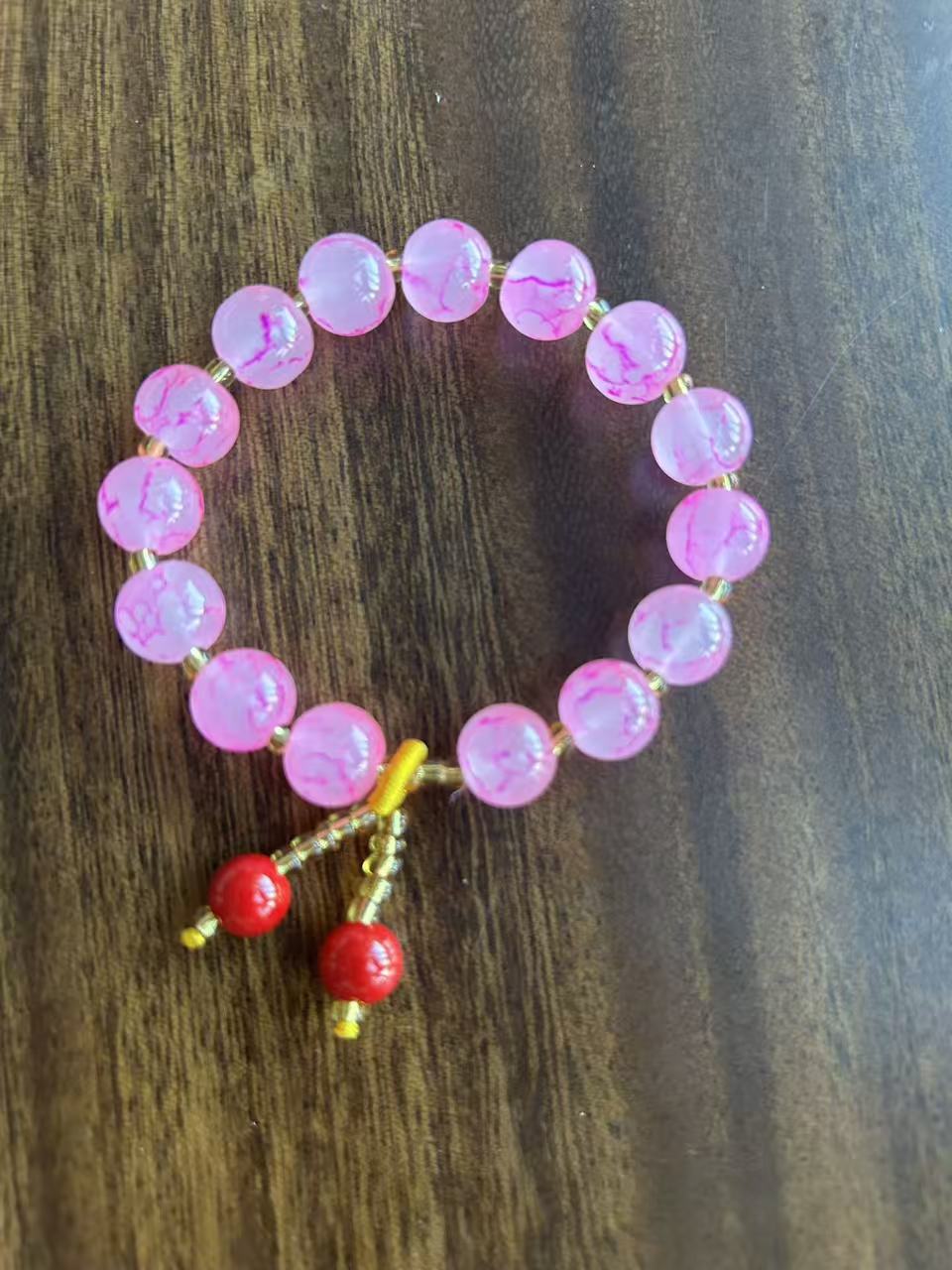 Wholesale Glazed Glass Bead Bracelet Purple White Crystal Style Trendy Jewelry Accessory Everyday Wear Gift For Women Boutique Resale
