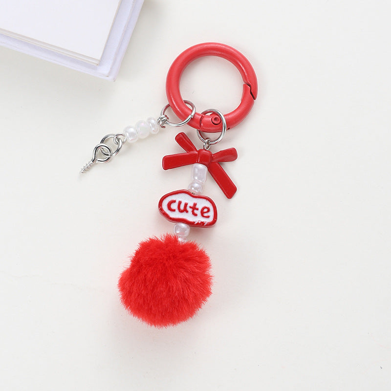 Wholesale Handmade beaded wool ball keychain