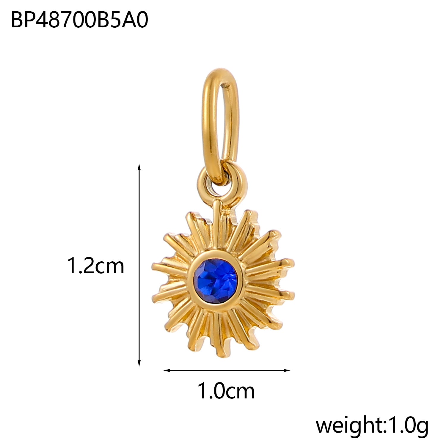 Wholesale Sun Bohemian Natural Stone Titanium Steel Pendant DIY Crescent Stainless Steel Pendant