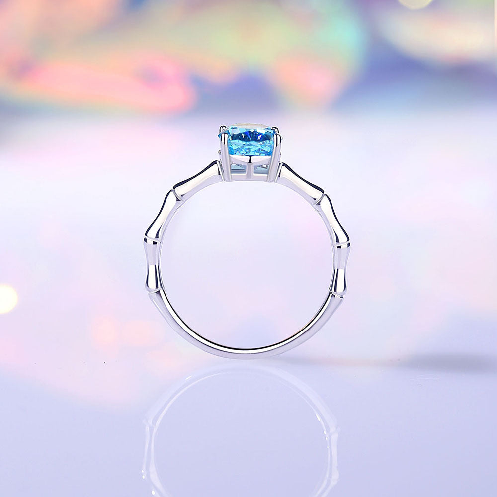 Wholesale S925 silver high carbon diamond ice flower cut zircon ring