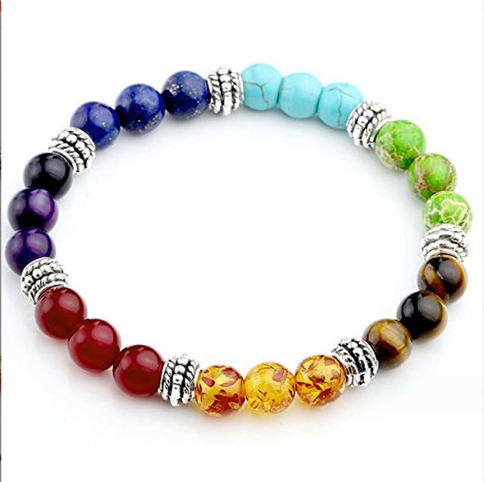 Wholesale Lava Volcanic Stone Leather Colorful Natural Stone Bracelet ACC-BT-Ceya003