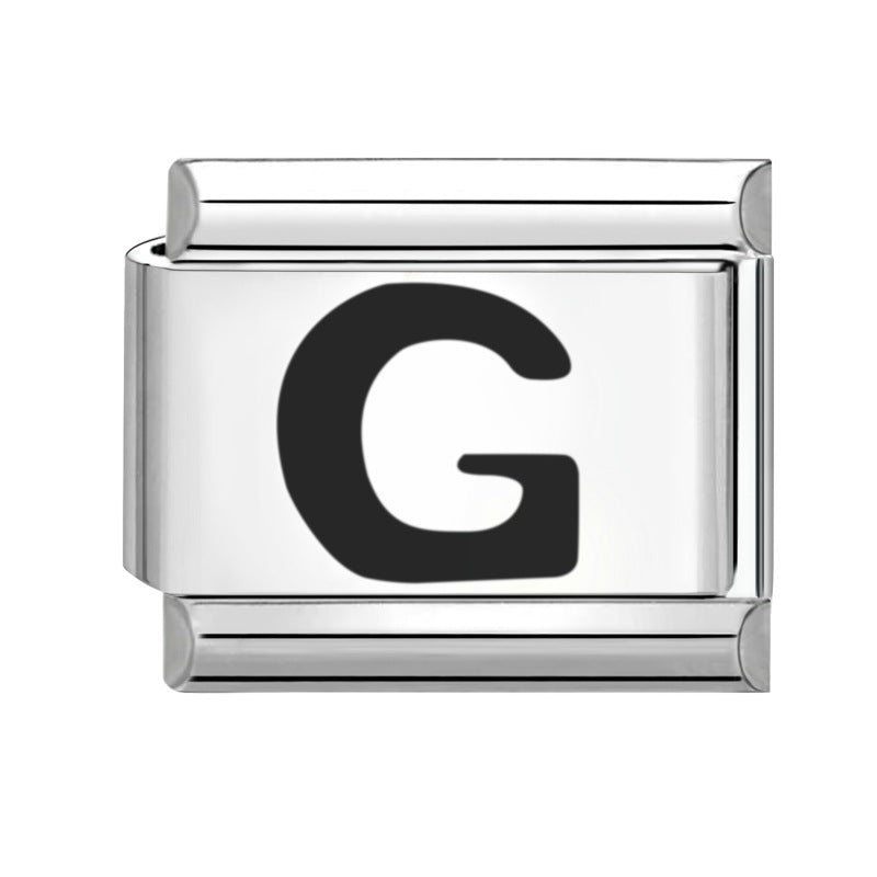 Wholesale Italian modular bracelet 9mm DIY splicing detachable letters titanium steel combinable bracelet