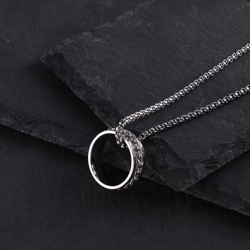 Wholesale Wine Bottle Opener Ring Dual-purpose Hip-hop Stainless Steel Necklace ACC-NE-Leisuo003