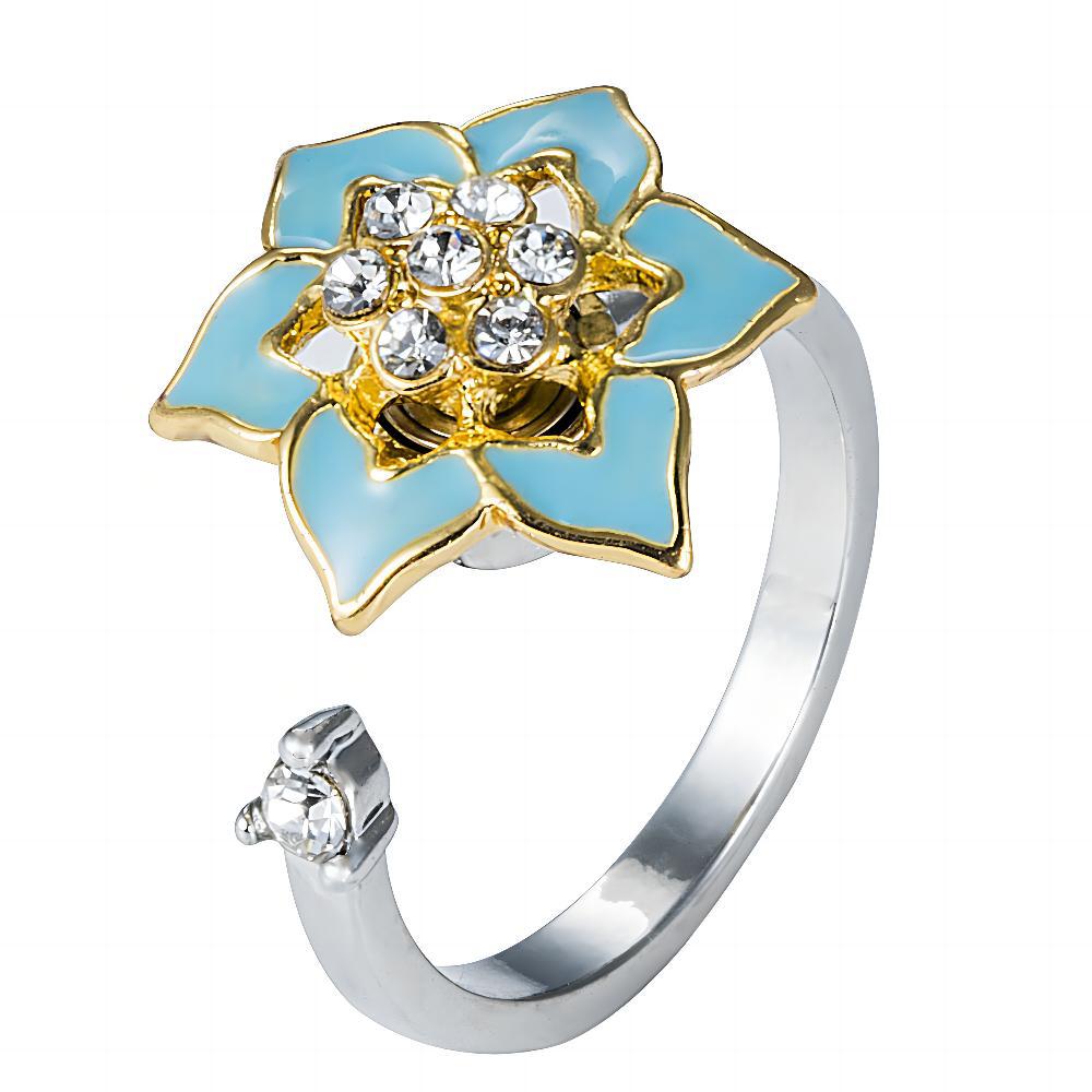 Wholesale  Oil Dropping Rotating Sunflower Flower  Ring