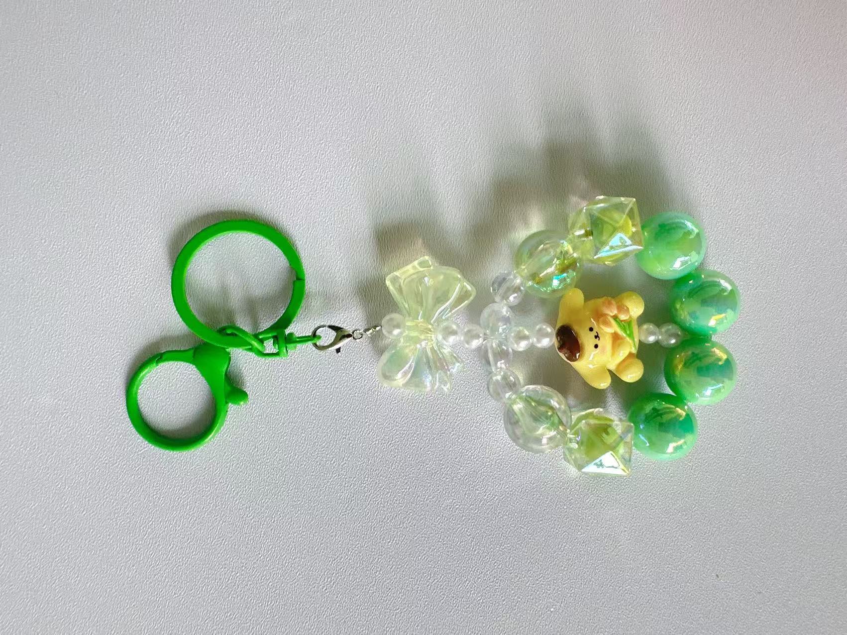 Wholesale Cartoon  Colorful  Beaded Acrylic Non-Peeling Keychain 
ACCVIP