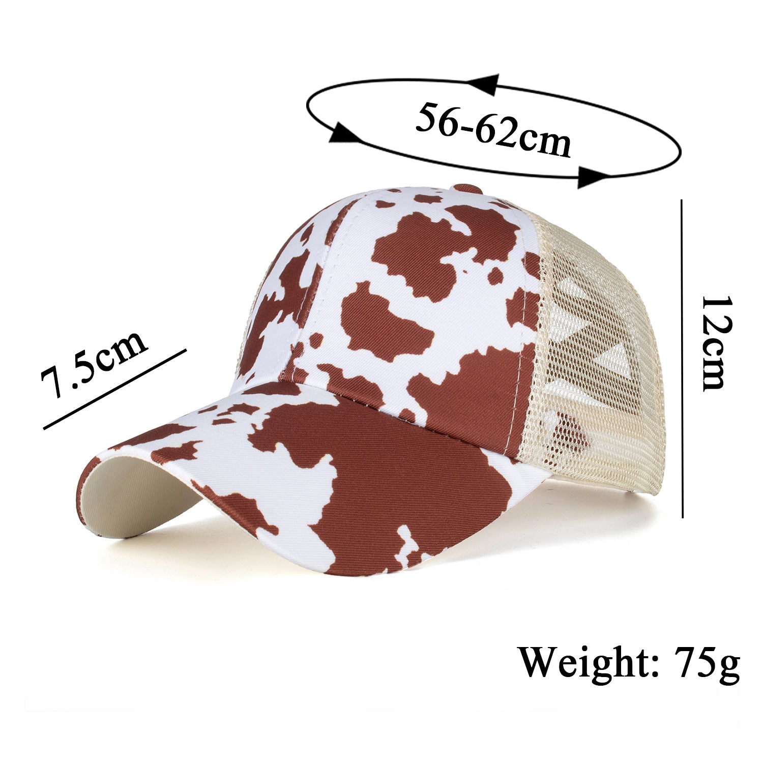 Wholesale Cow Print Baseball Cap Stylish Women S Ponytail Cap With Elastic Mesh Chic Fashion Accessory For Gift Boutique Resale