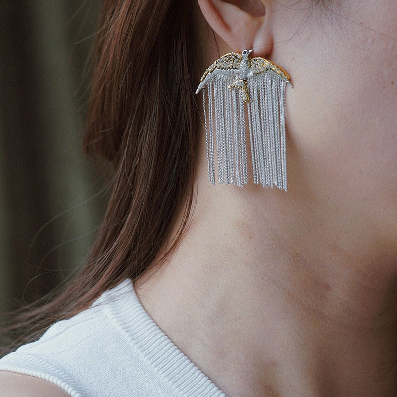 Wholesale multi-layer diamond chain flying bird swallow necklace