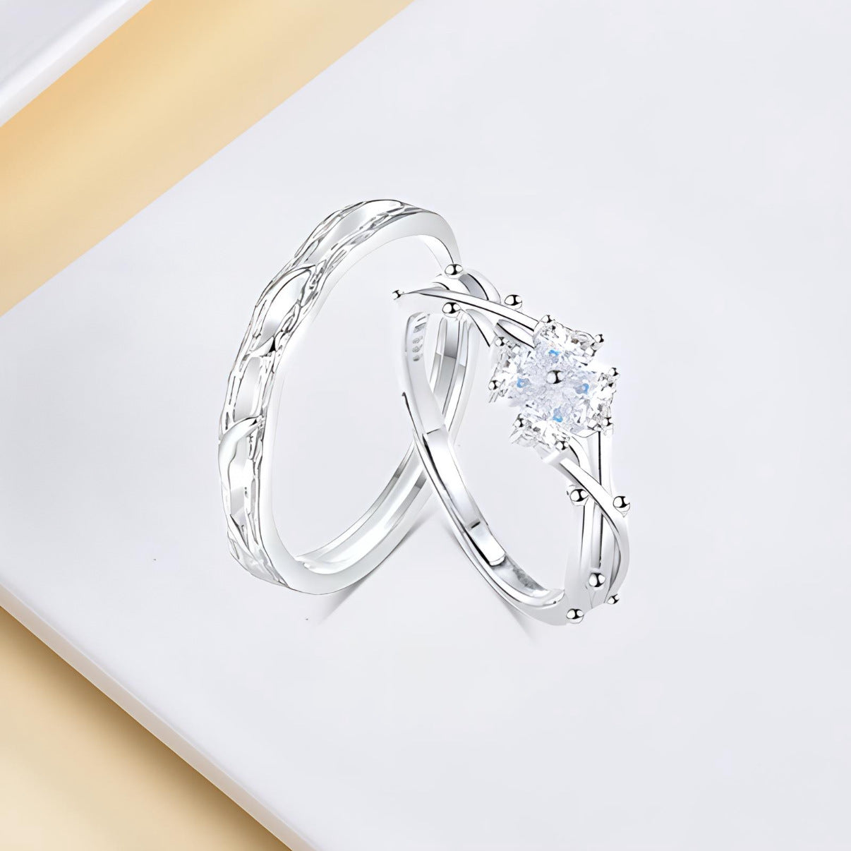 Wholesale 999 Silver Korean Style n Four Leaf Clover Adjustable Couple Ring Jewelry Accessory Gift For Boutique Resale