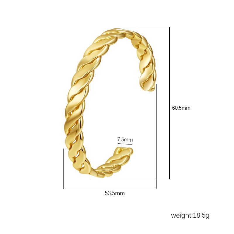 Wholesale Stainless Steel Open C Shape Bangle 18K Gold Plated Fashion Jewelry for Gift Boutique Resale