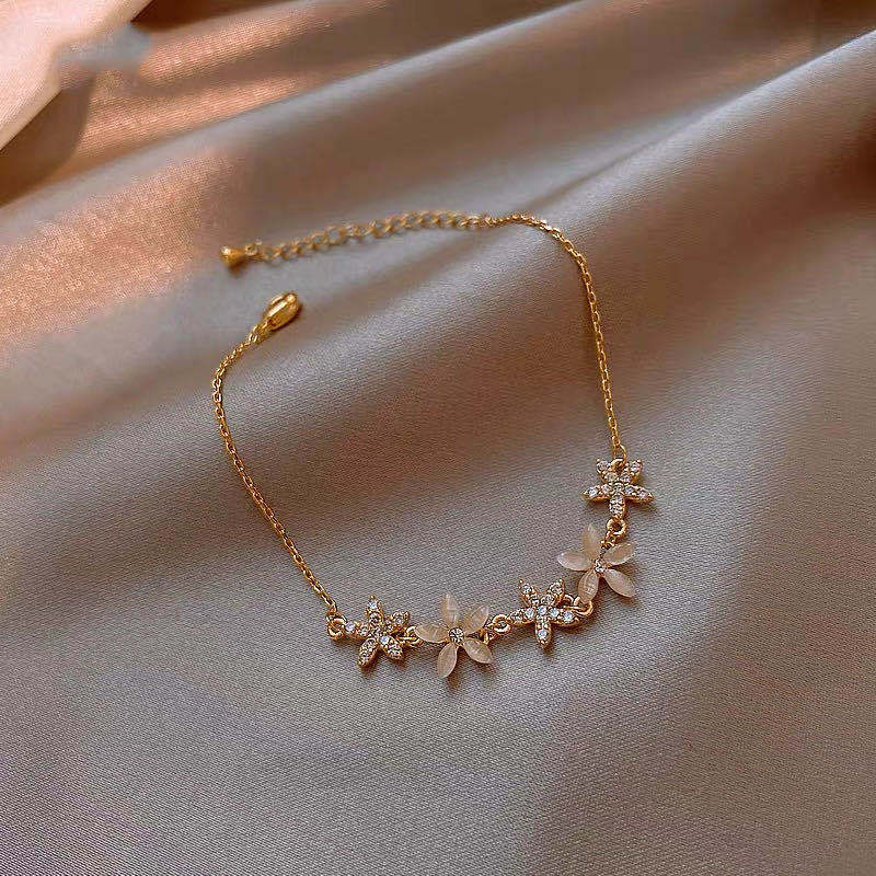 Wholesale Copper Bracelet Moon Star Zircon Rhinestone Adjustable Cat Eye Stone Women S Fashion Jewelry Gift