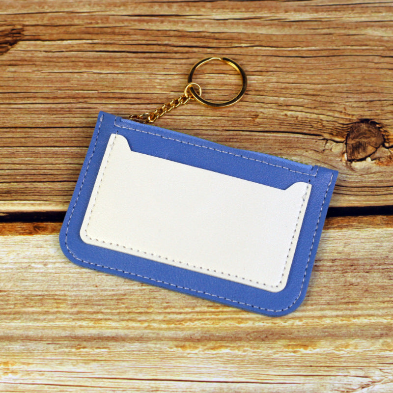 Wholesale Color Block PU Card Holder Coin Purse Trendy Everyday Fashion Accessory Gift