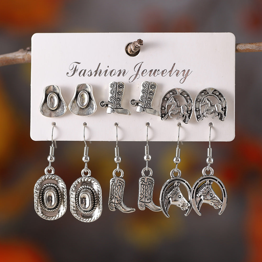 Wholesale Western cowboy earrings set