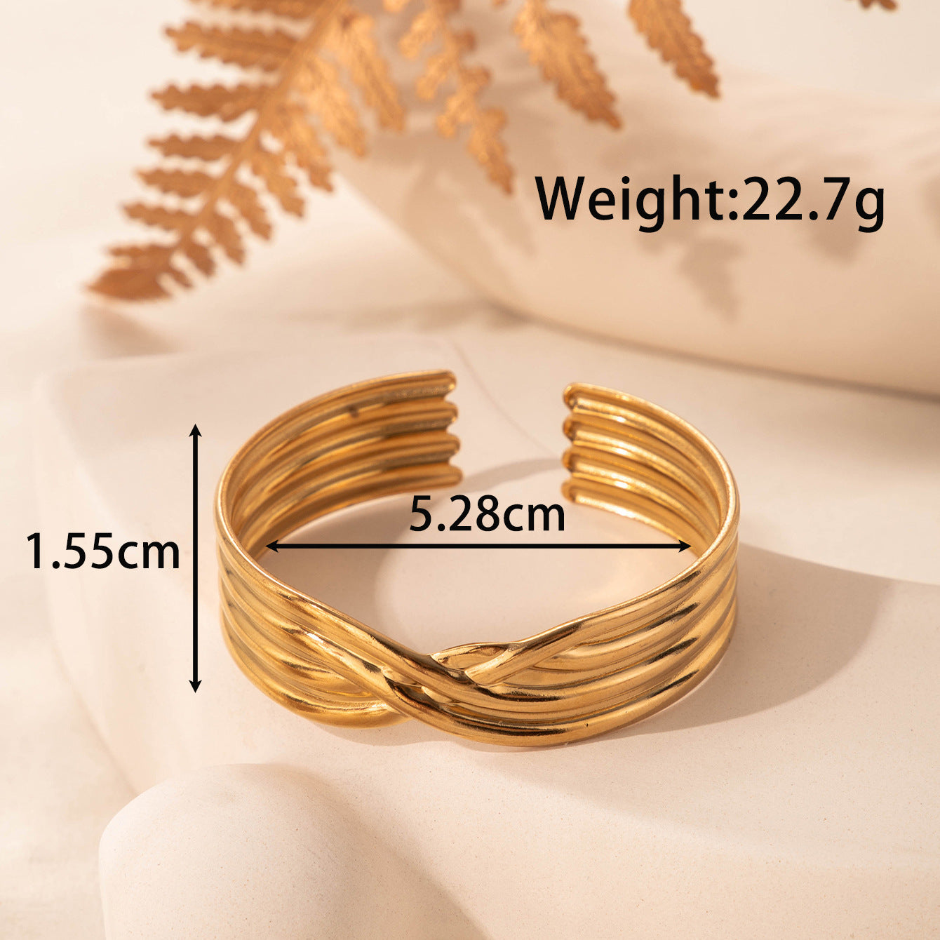Wholesale Geometric wave cold wind  titanium steel opening adjustable hand decoration