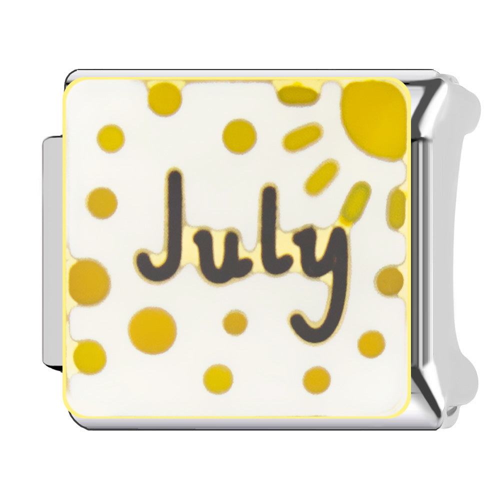 Wholesale Italian Charm Bracelet 9mm DIY  Twelve Zodiac Signs Color-Preserving Blue English   Creative Stainless Steel Composable Bracelet