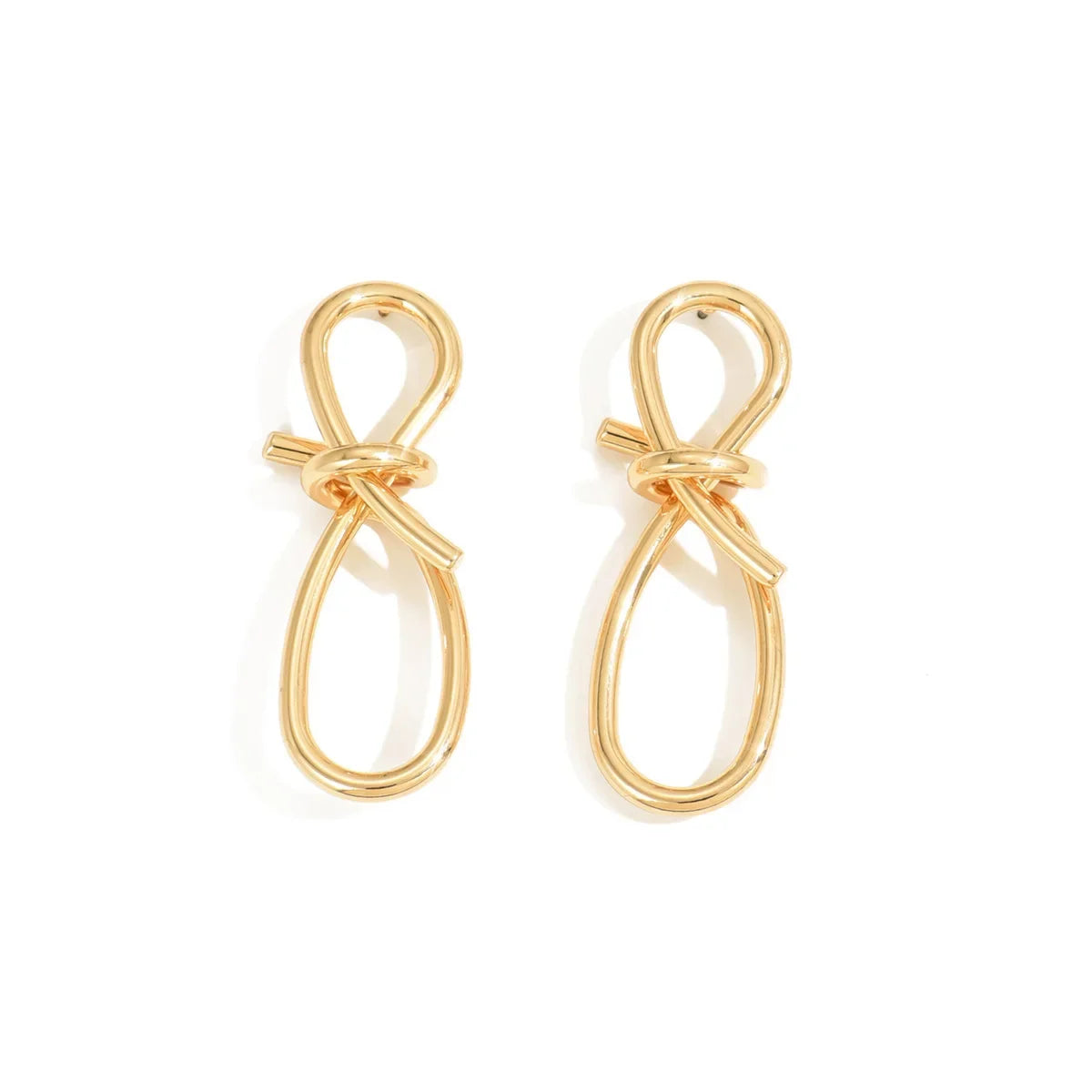 Wholesale  alloy simple  8-character twisted winding long ear buckle earrings