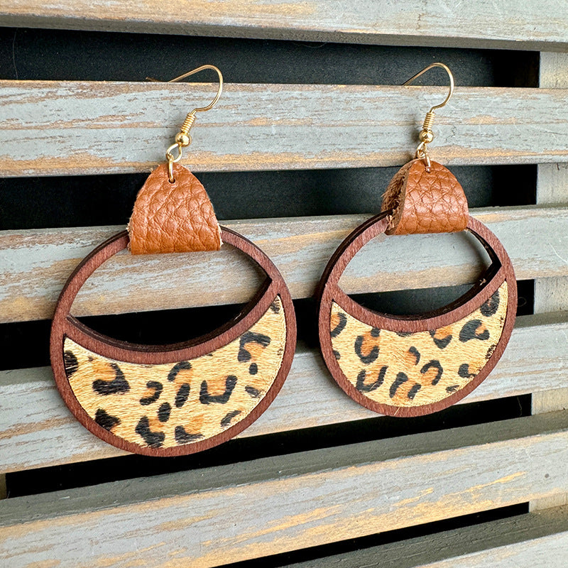 Pendientes de cuero genuino occidental al por mayor